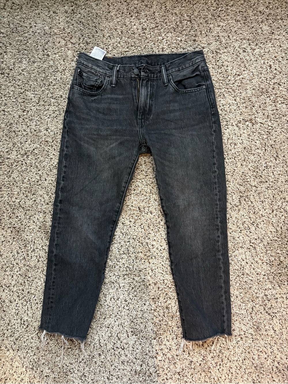 Women’s Black Washed Straight-Leg Jeans